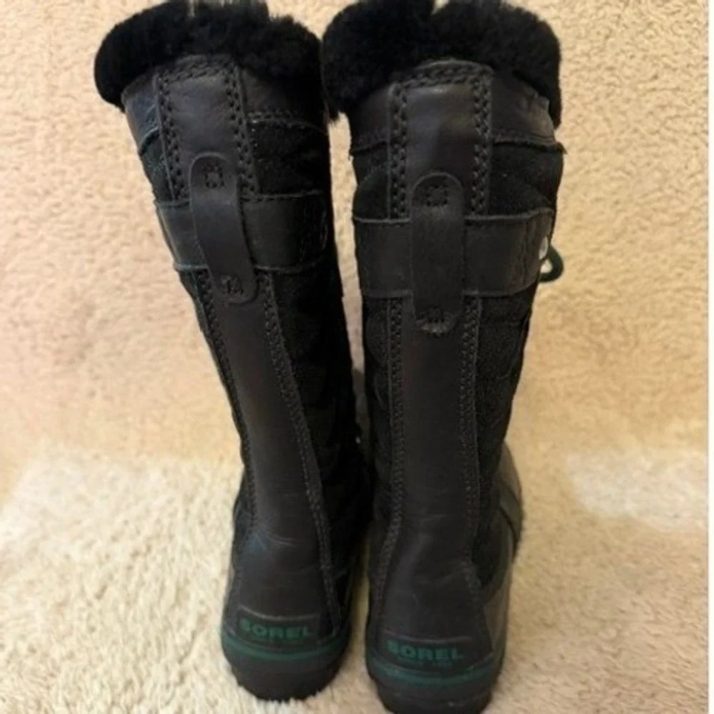 Sorel Tofino II Black Green Waterproof Winter Snow Boots Womens 6.5 NL3029-010